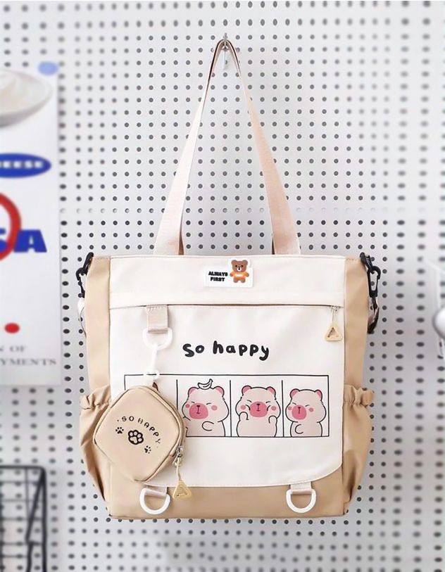 Сумка шопер з принтом капібари | 266409-22-XX - A-SHOP