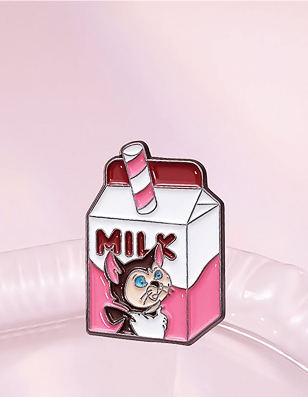 Брошка у вигляді пака молока з котиком | 266162-14-XX - A-SHOP