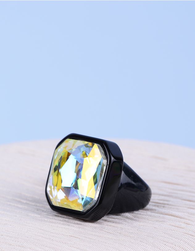 Кільце пластикове широке з кристалом | 266399-19-39 - A-SHOP