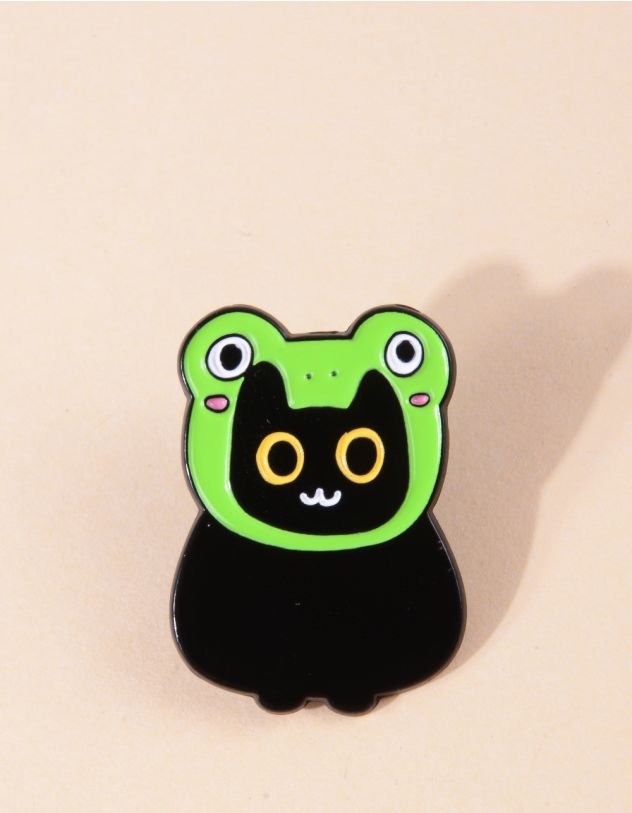 Брошка у вигляді котика у шапці жабки | 267511-02-XX - A-SHOP
