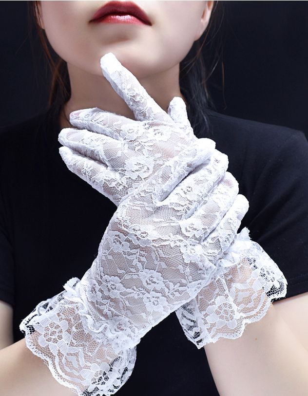 Рукавички  мереживні з квітами | 266442-01-XX - A-SHOP