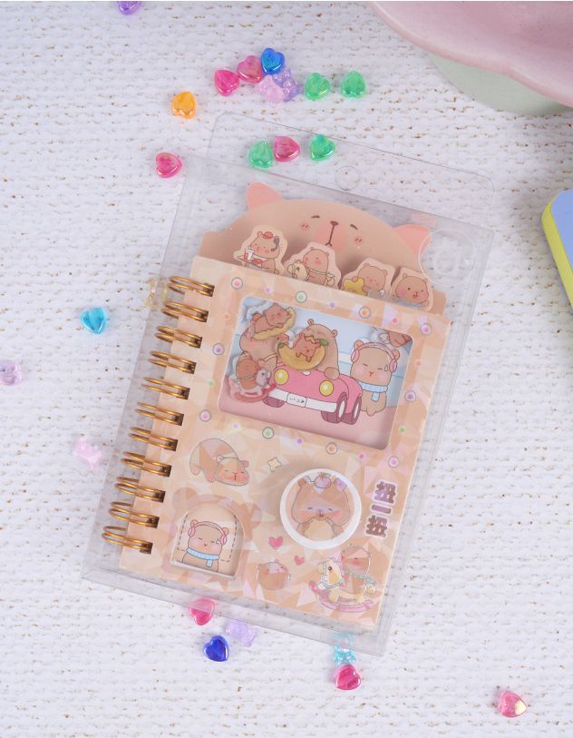 Блокнот у лінію з принтом капібари | 263768-14-XX - A-SHOP