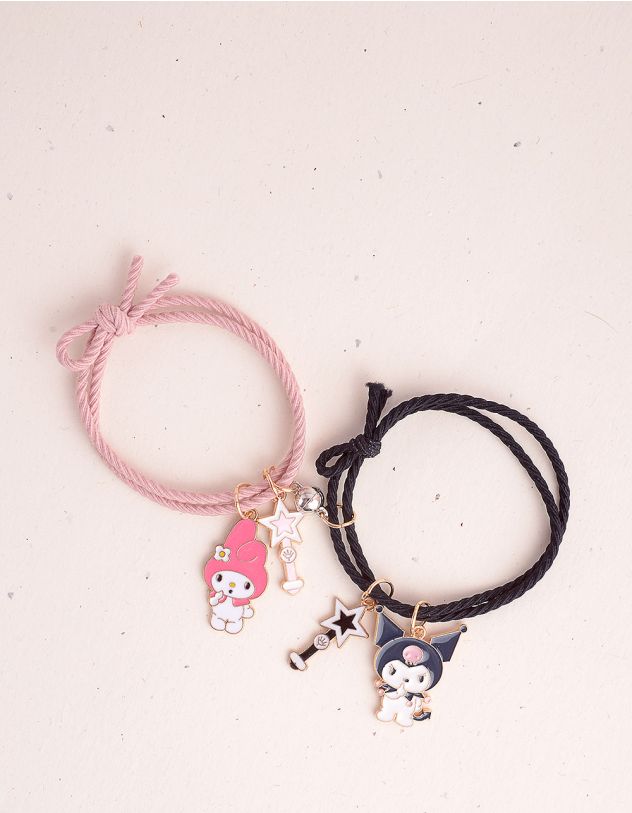 Браслет best friends з кулонами у вигляді персонажів Куромі та Мелоді | 253410-21-XX - A-SHOP