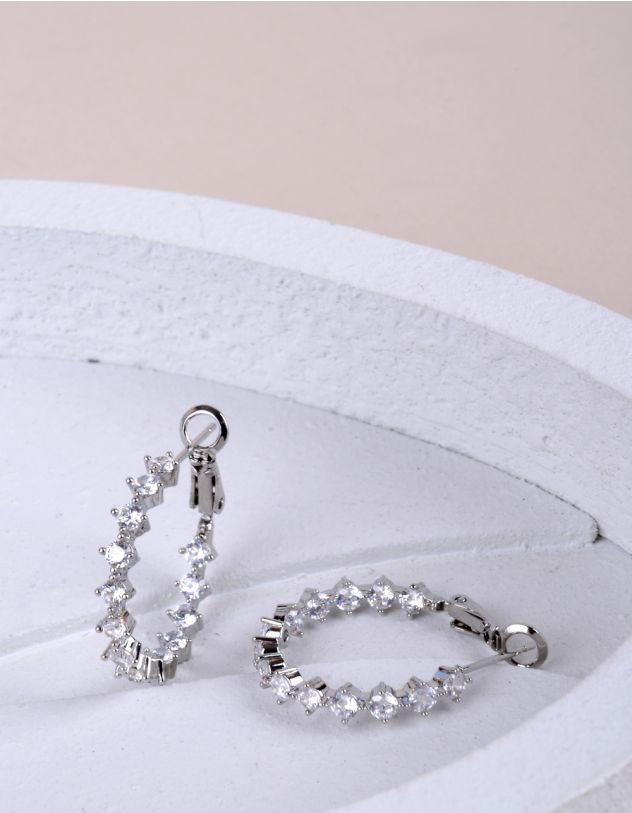 Сережки кільця зі стразами | 268523-05-XX - A-SHOP
