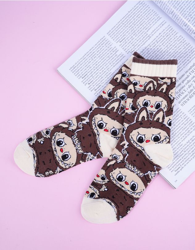 Шкарпетки з зображенням монстра Лабубу | 265615-33-XX - A-SHOP