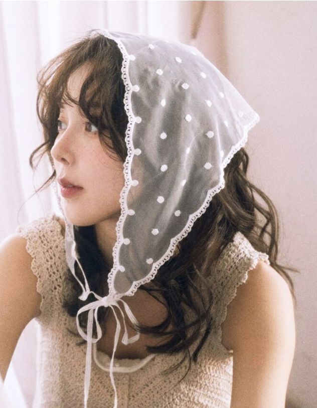 Хустка мереживна у горох | 266236-01-XX - A-SHOP