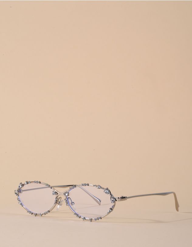 Окуляри іміджеві зі стразами на оправі | 266189-05-XX - A-SHOP