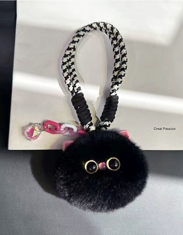 Брелок на сумку хутряний у вигляді котика | 267517-02-XX - A-SHOP