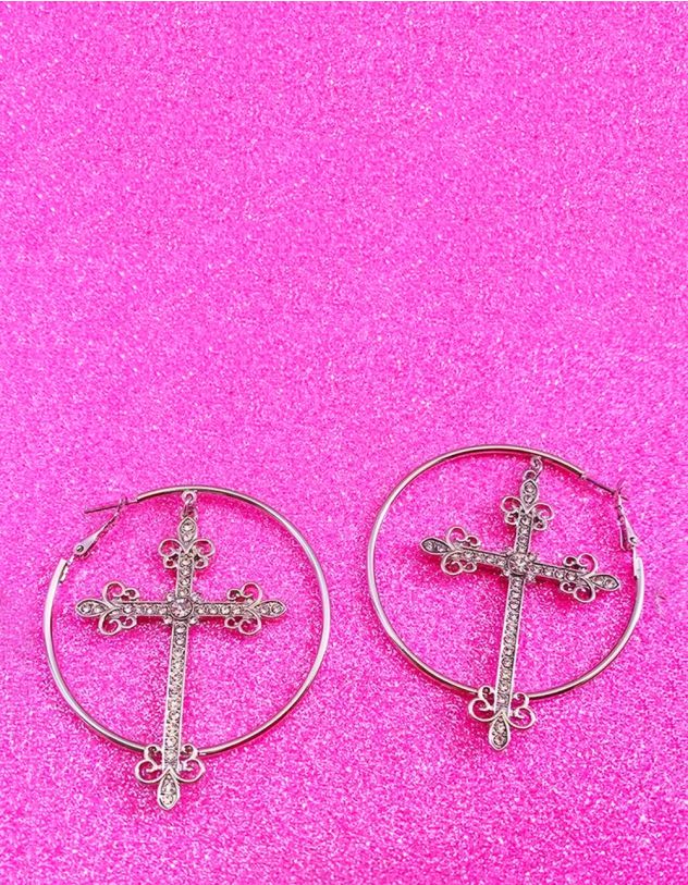 Сережки кільця з хрестом | 269457-05-XX - A-SHOP