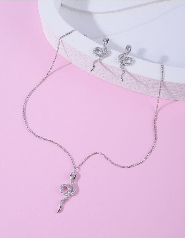 Комплект із підвіски та сережок у вигляді змії | 265862-05-XX - A-SHOP