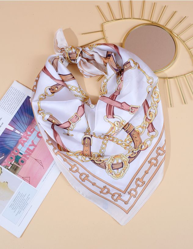 Хустка на шию з принтом ланцюгів | 264162-22-XX - A-SHOP