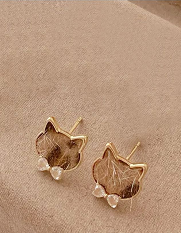 Сережки пусети у вигляді котика | 263413-04-XX - A-SHOP
