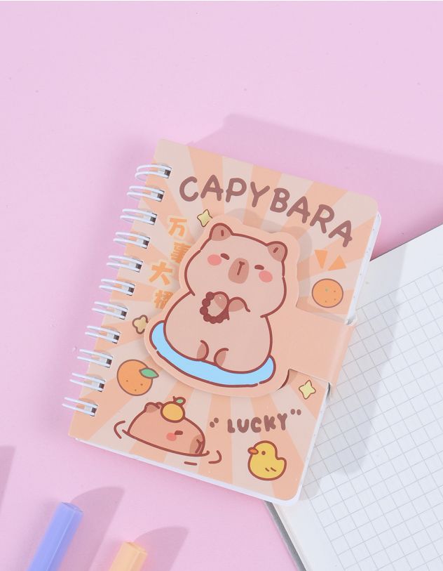 Блокнот у лінію з принтом капібари | 263553-34-XX - A-SHOP