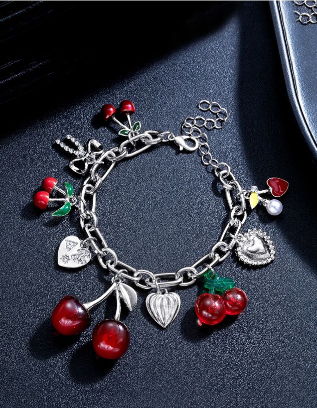 Браслет на руку із ланцюжка з вишнями | 266341-60-XX - A-SHOP