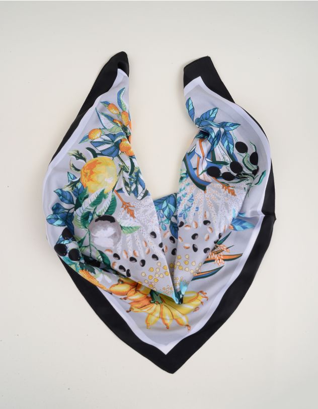 Хустка на шию з фруктовим  принтом | 264159-02-XX - A-SHOP