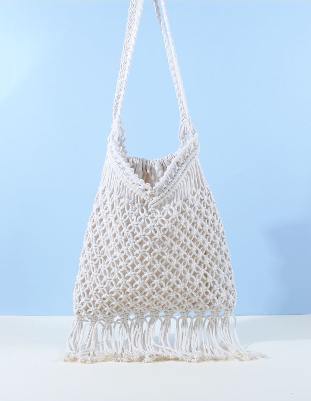 Сумка авоська плетена з китицями | 263958-01-XX - A-SHOP