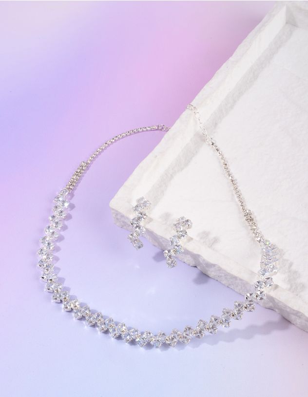 Комплект із підвіски на шию та сережок з кристалів | 258780-06-XX - A-SHOP