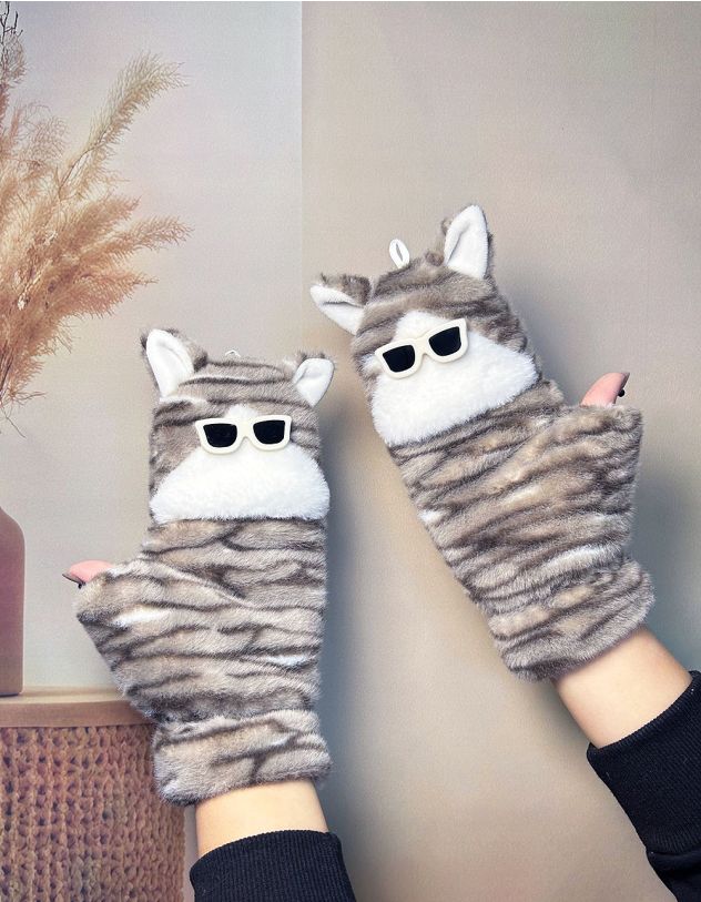 Рукавиці мітенки у вигляді котика | 268542-11-XX - A-SHOP