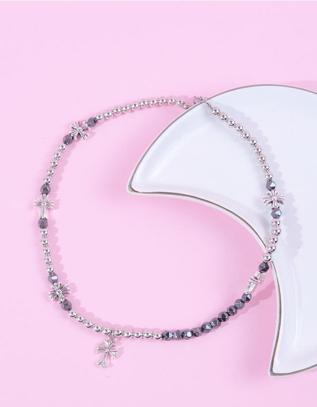 Підвіска на шию із намистин з хрестом | 263122-07-XX - A-SHOP