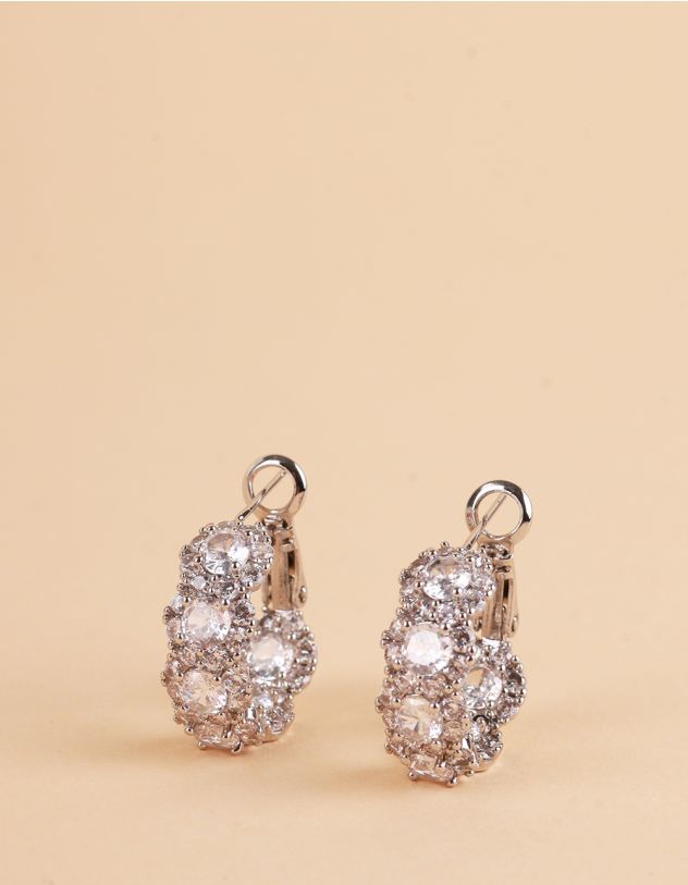 Сережки кільця з кристалами | 262992-05-XX - A-SHOP