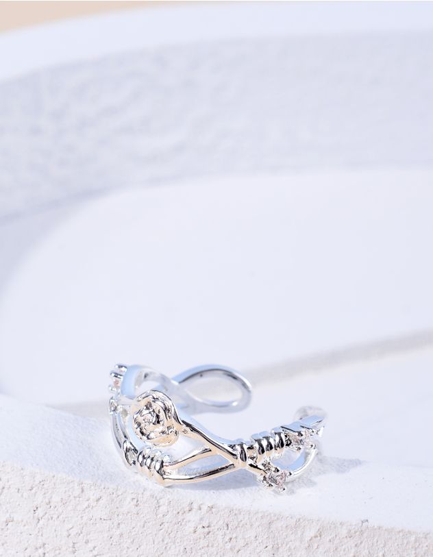 Кільце у вигляді троянди з ланцюгом | 264085-05-38 - A-SHOP