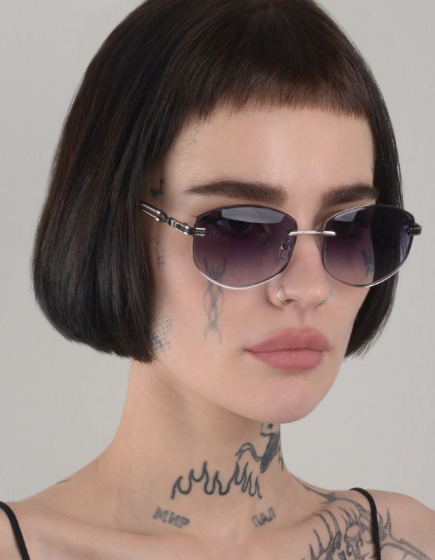 Окуляри від сонця шестикутники з плетінням на перфорованих дужках | 258805-28-XX - A-SHOP