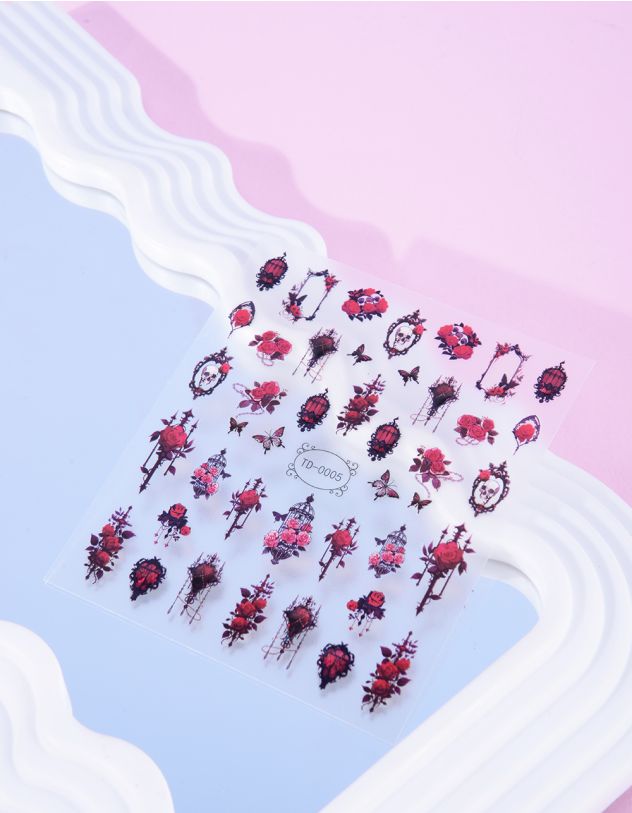 Наліпки на нігті з зображенням троянди | 267806-15-XX - A-SHOP