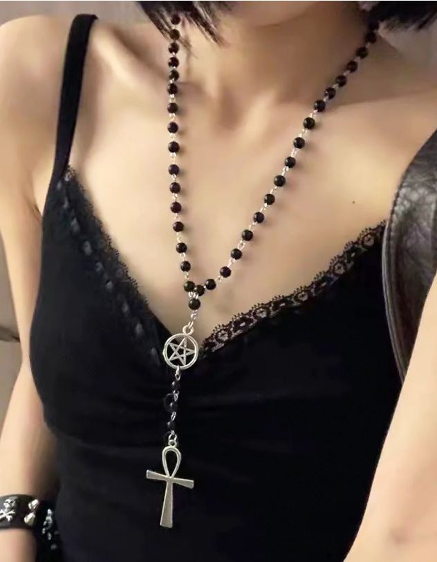 Підвіска на шию із намиста з хрестом | 263128-07-XX - A-SHOP