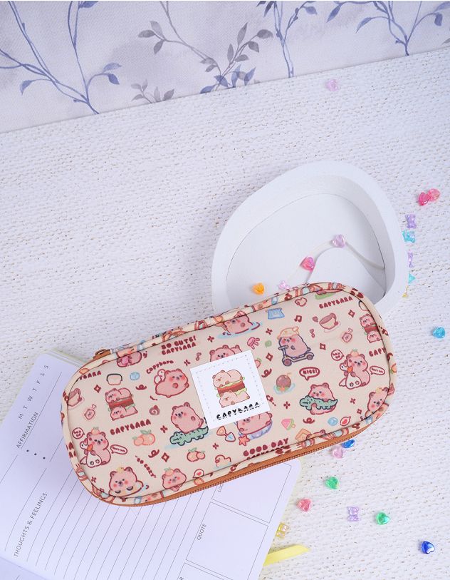 Пенал з брелоком та принтом капібари | 264007-12-XX - A-SHOP