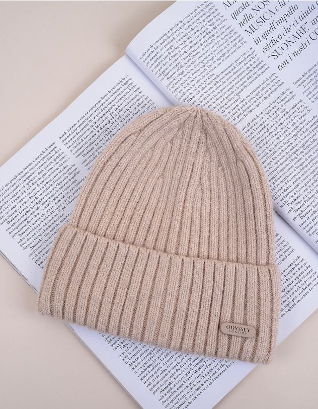 Шапка ковпак з відворотом у рубчик | 269756-22-XX - A-SHOP