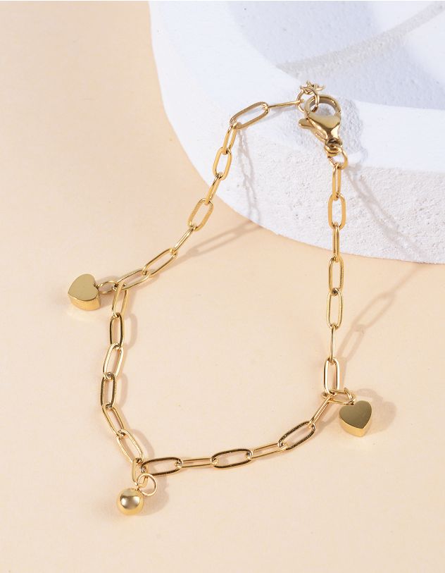 Браслет на руку із ланцюжка з підвіскою у вигляді серця | 265208-04-XX - A-SHOP