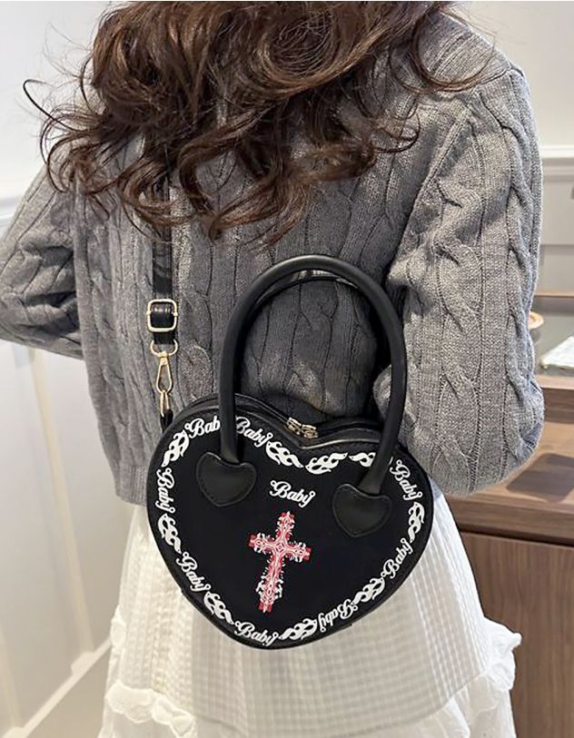 Сумка на плече у вигляді серця з хрестом | 265098-02-XX - A-SHOP