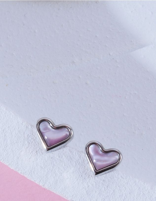 Сережки пусети у вигляді серця | 264561-70-XX - A-SHOP