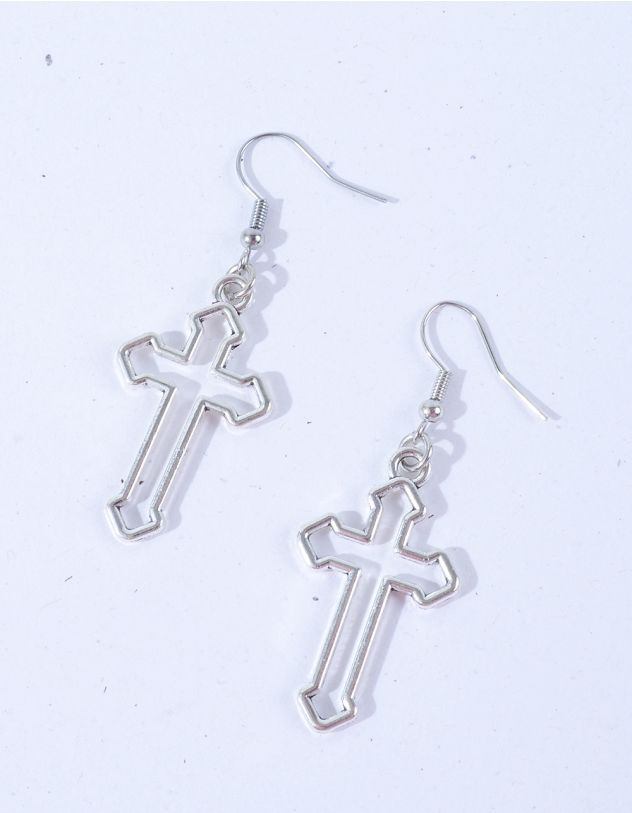 Сережки довгі у вигляді хреста | 262507-05-XX - A-SHOP