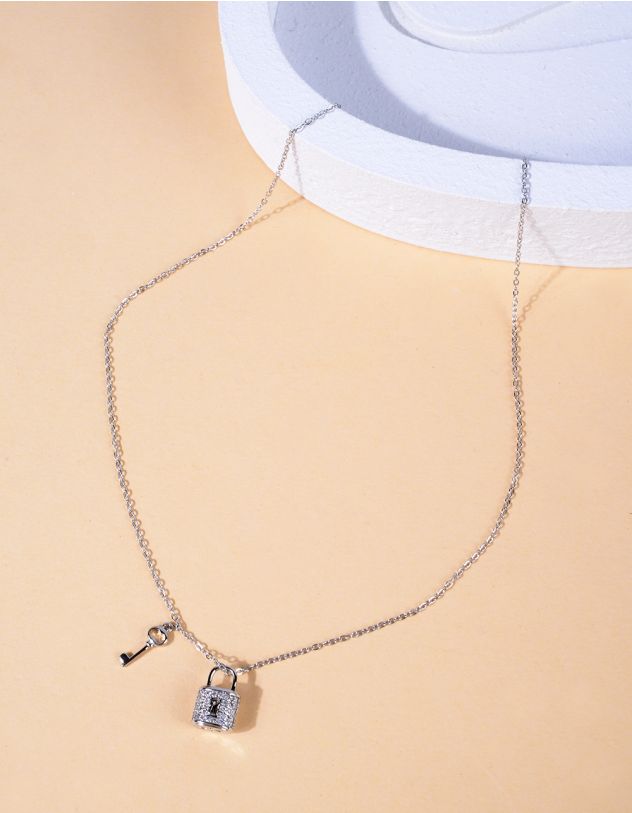 Підвіска на шию з кулоном у вигляді замка з ключем | 266923-05-XX - A-SHOP