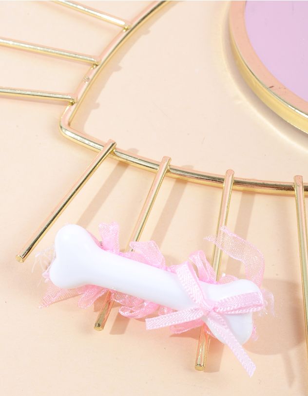 Заколка для волосся у вигляді кістки з бантом | 262468-14-XX - A-SHOP