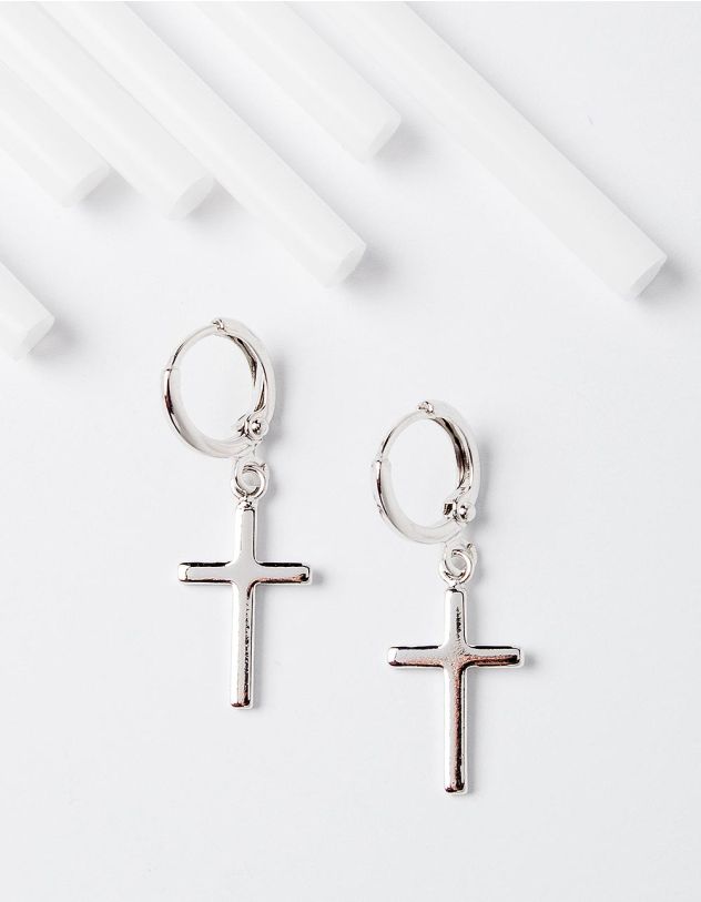 Сережки кільця з хрестами | 224388-05-XX - A-SHOP
