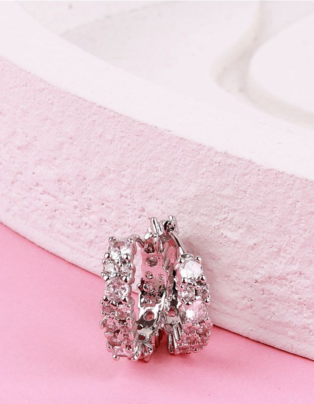 Сережки кільця зі стразами | 265769-05-XX - A-SHOP