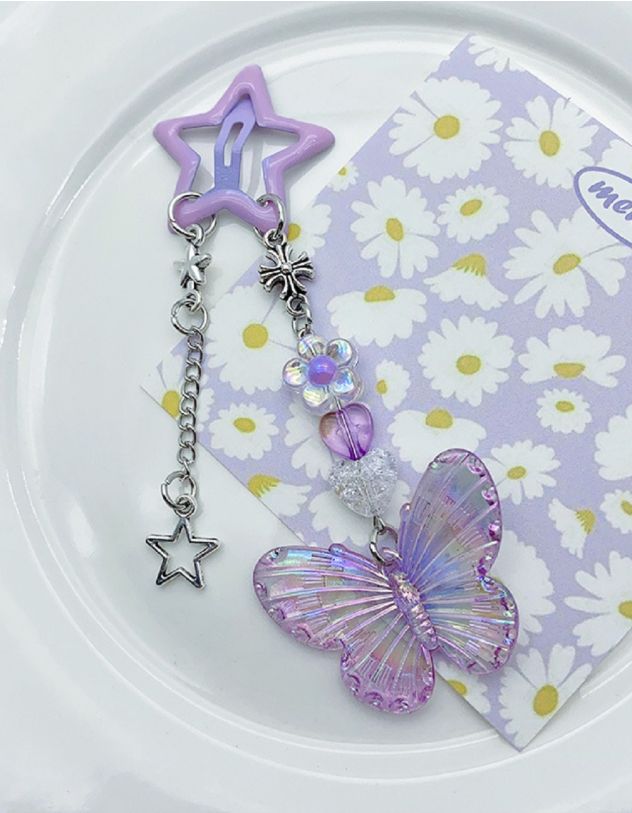 Заколка для волосся клік клак у вигляді зірки з метеликом | 260770-03-XX - A-SHOP