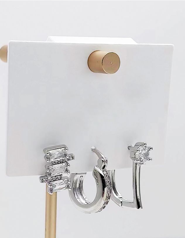 Сережки у наборі декоровані стразами | 264288-05-XX - A-SHOP