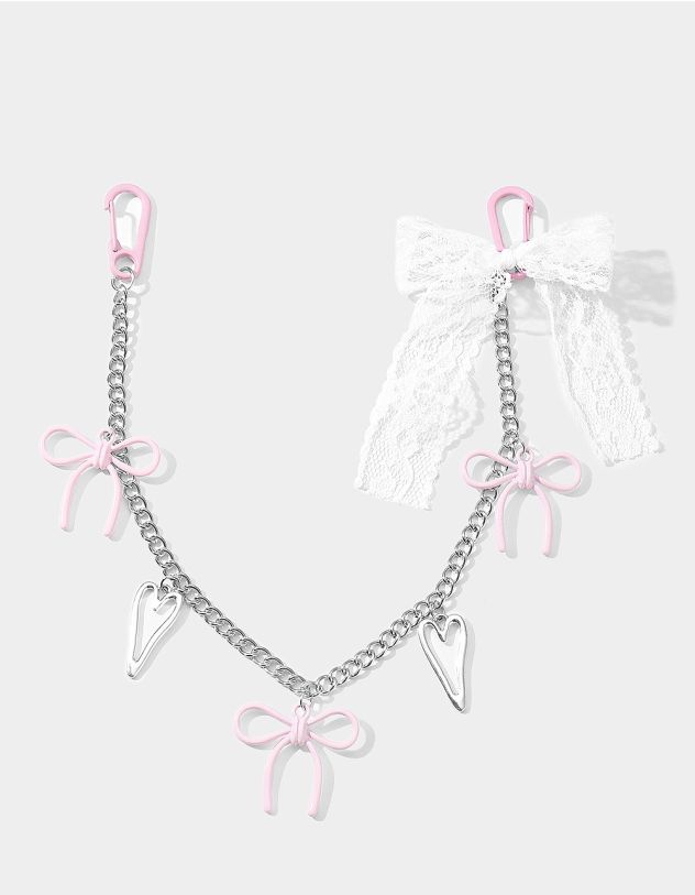 Ланцюжок на сумку з мереживним бантом та серцем | 266335-14-XX - A-SHOP