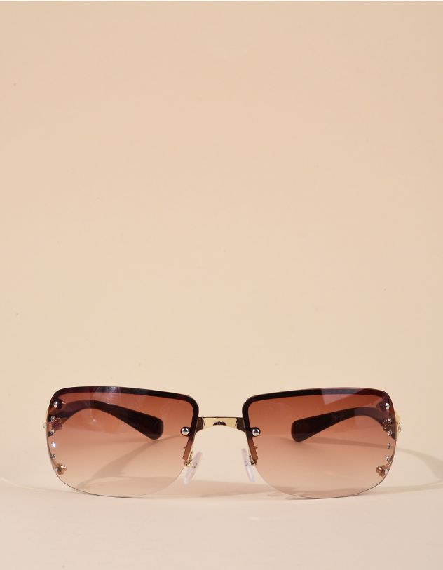 Окуляри маска зі стразами на лінзах | 266868-12-XX - A-SHOP