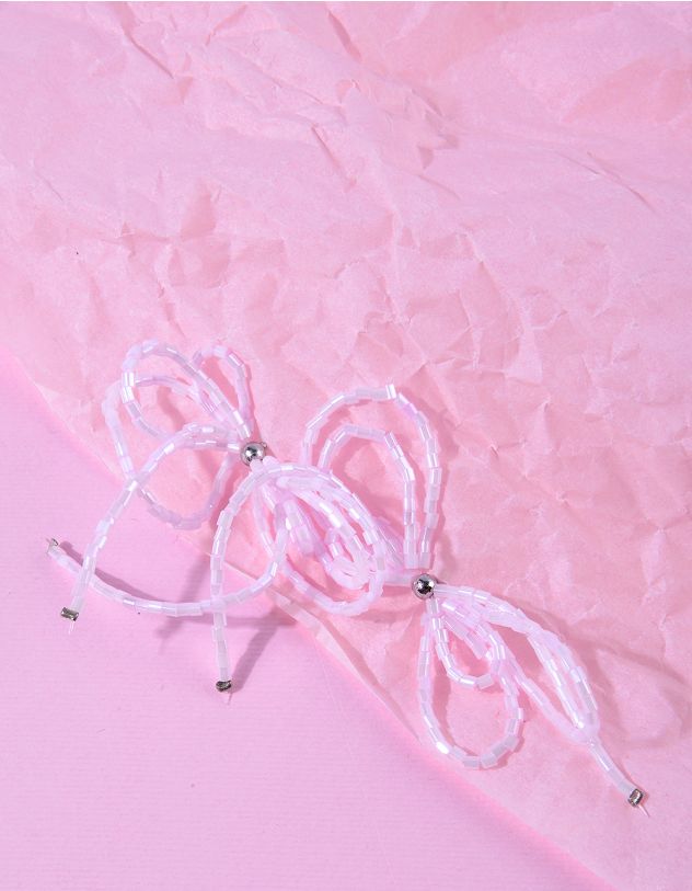 Сережки із бісеру у вигляді банта | 263873-14-XX - A-SHOP