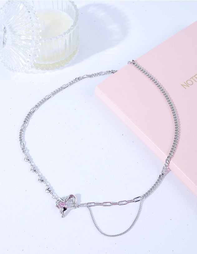 Підвіска на шию із ланцюжка з кулоном у вигляді серця | 264025-70-XX - A-SHOP