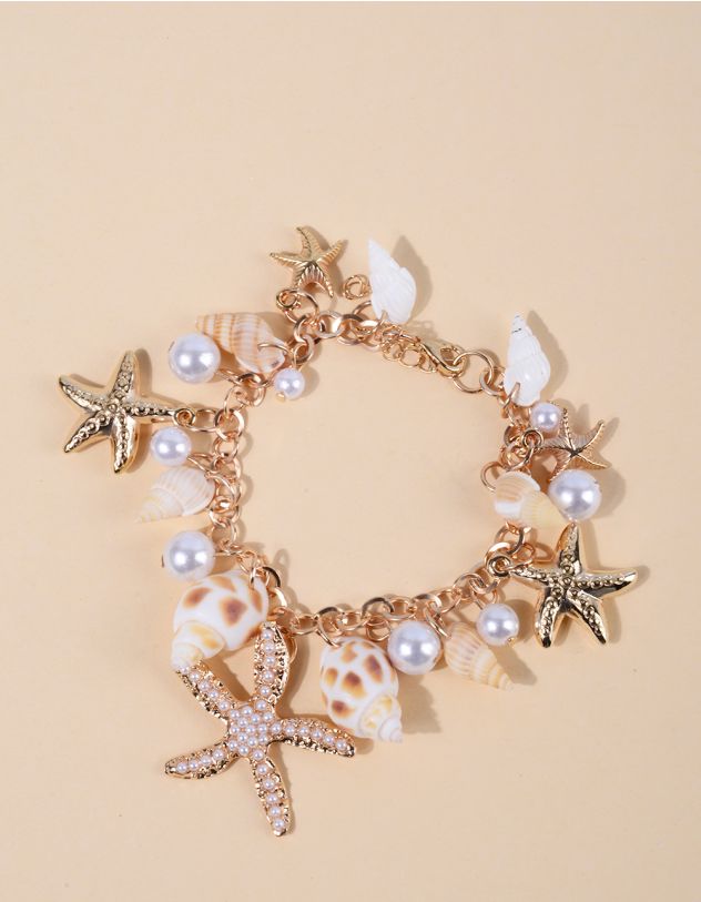 Браслет на руку з мушлями та перлинами | 266343-04-XX - A-SHOP