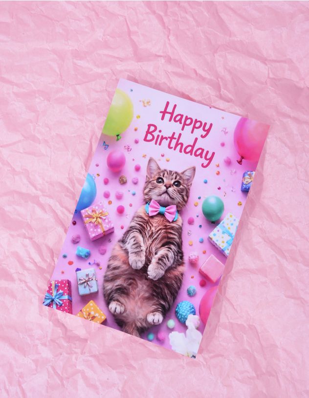 Листівка з принтом котика | 267720-14-XX - A-SHOP