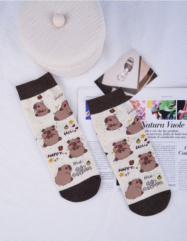 Шкарпетки з принтом капібари | 264773-21-XX - A-SHOP