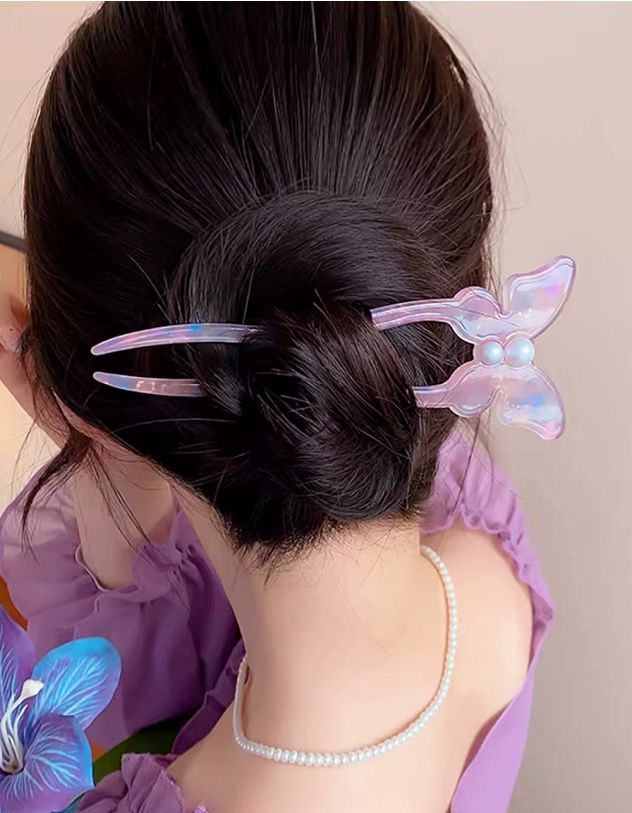 Заколка для волосся у вигляді метелика з перлиною | 265541-35-XX - A-SHOP