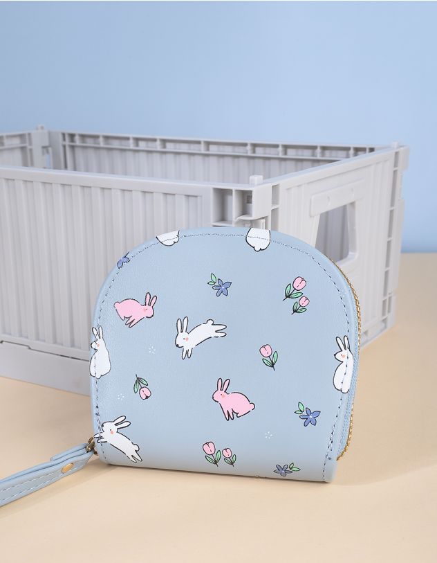 Гаманець на блискавці з принтом кролика | 258274-18-XX - A-SHOP