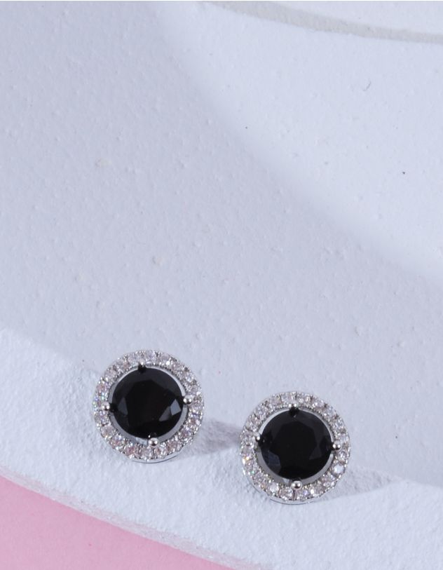 Сережки пусети з кристалом | 264277-07-XX - A-SHOP